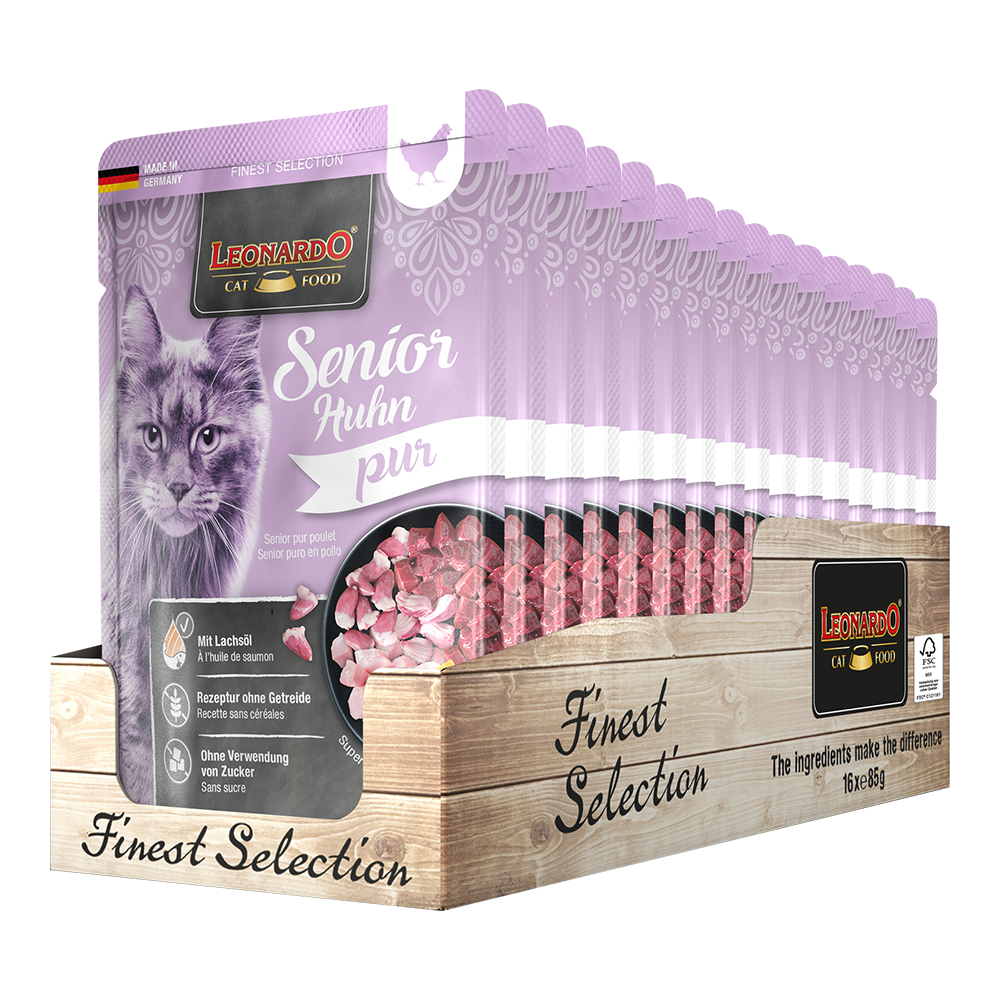 Leonardo Senior chicken 85g, 16pcs/box