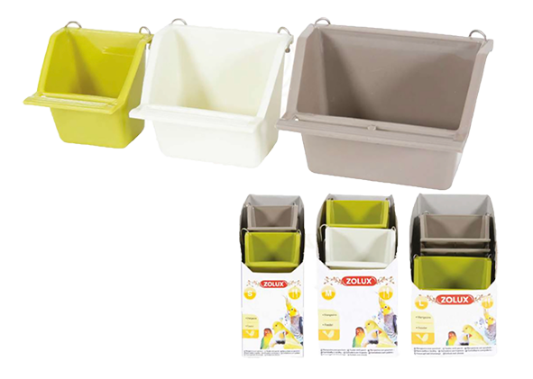 Zolux Bird feeding trough with perch and hooks M