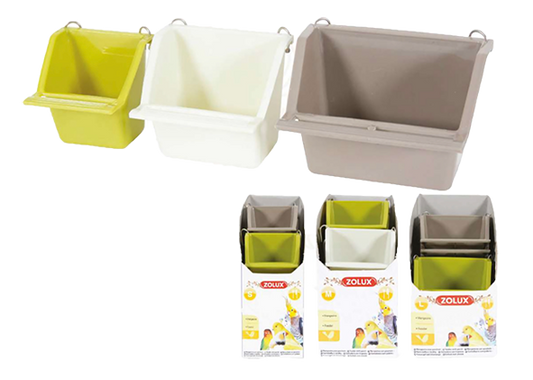 Zolux Bird ruokintakaukalo orrella ja koukuilla M