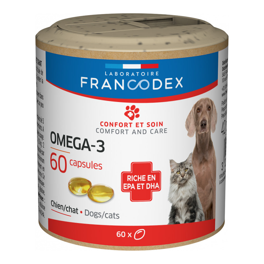 Francodex omega-3 60tabs. EPA (18%) DHA (12%) from fish oil