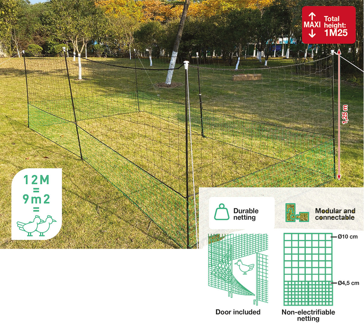 Zolux Ferme movable fence net 12m