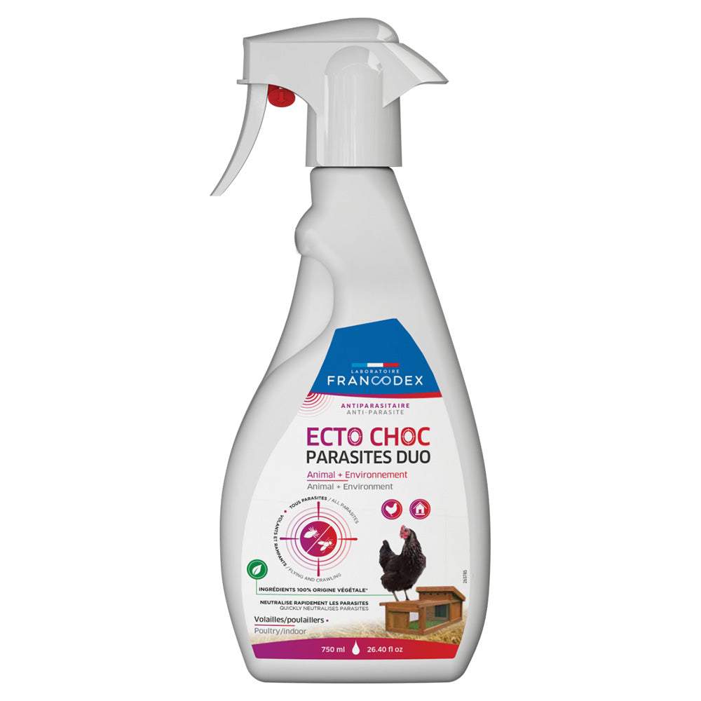 Francodex EctoChoc for all external parasites in chickens.