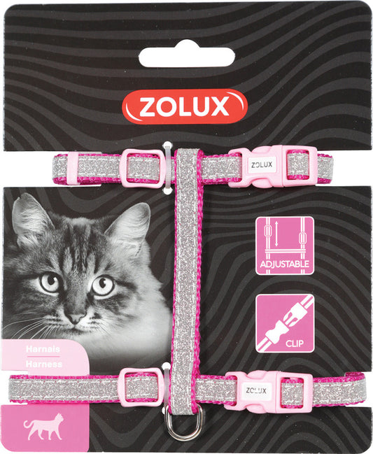 Zolux Shiny reflective cat harness, multiple colors