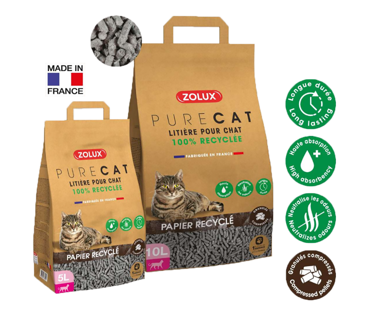 Zolux Purecat recyclable paper litter 10L