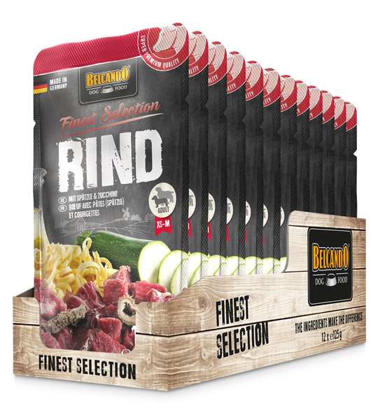 Belcando Nautaa, nuudeleita ja kesäkurpitsaa LAATIKKO