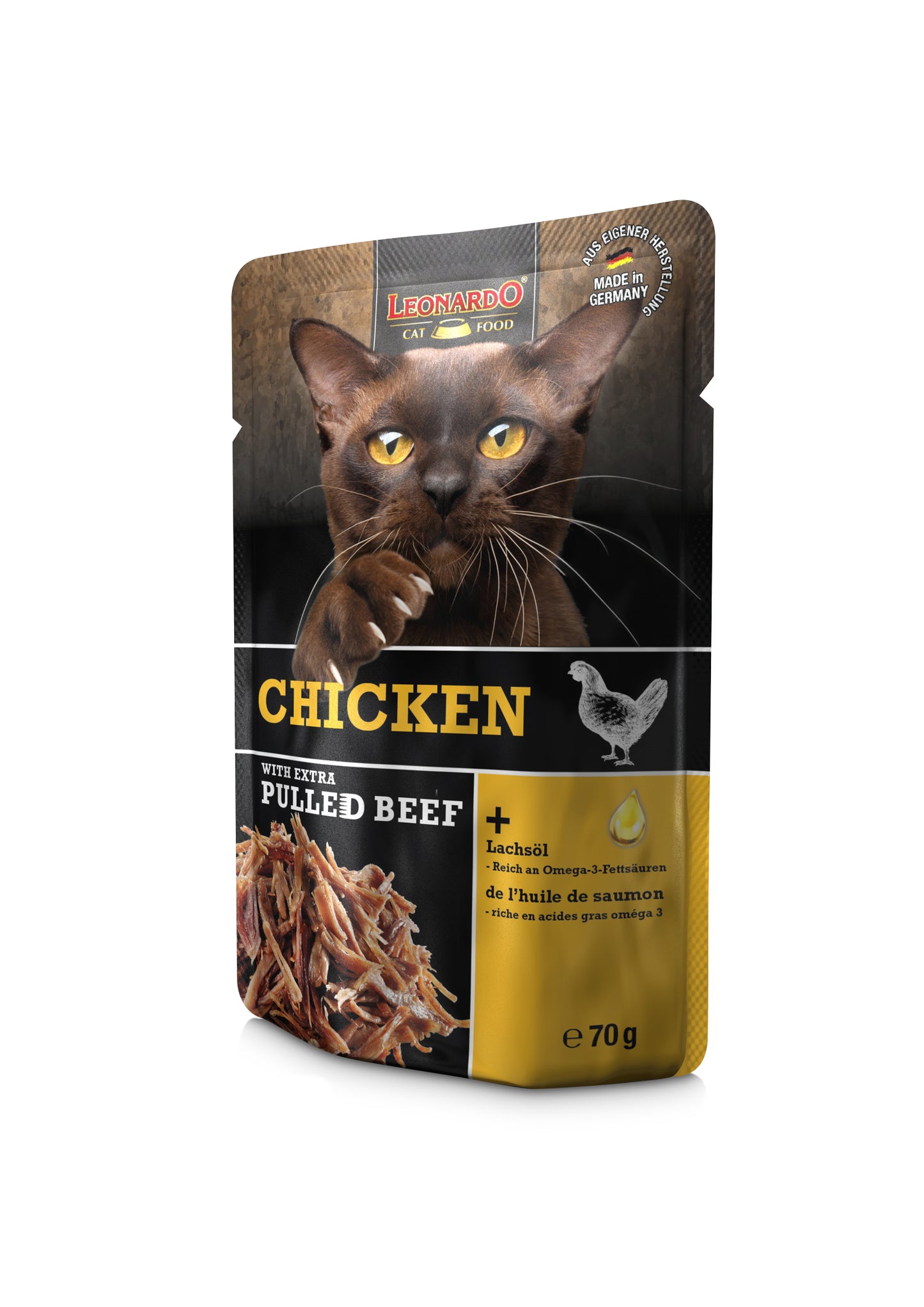 Leonardo Chicken + extra pulled Beef 70g, 16pcs/box