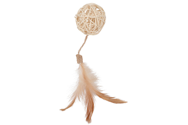 Zolux Ethi'cat rattan ball with feathers