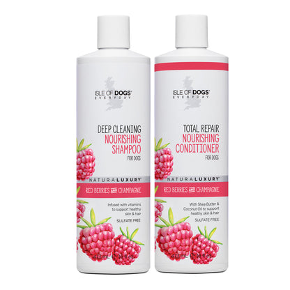 Isle Of Dogs Deep clean shampoo + total repair hoitoaine 2*500ml