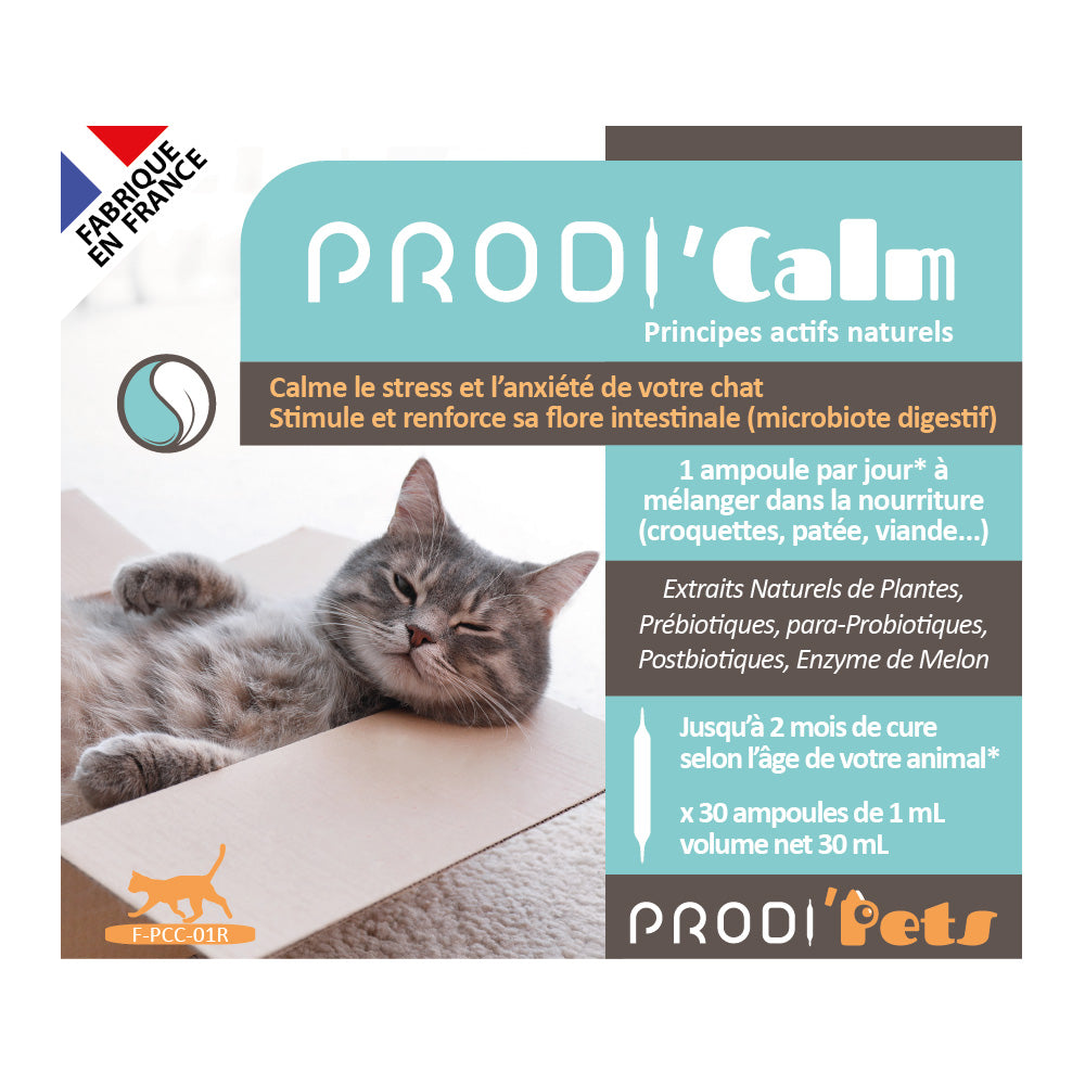 Prodi'Calm Cat stressiä ja ahdistuneisuutta vastaan probiootit ja kasviuutteet