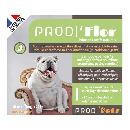 Prodi'Flor Dog apua ruoansulatusongelmiin probiootit ja kasviuutteet