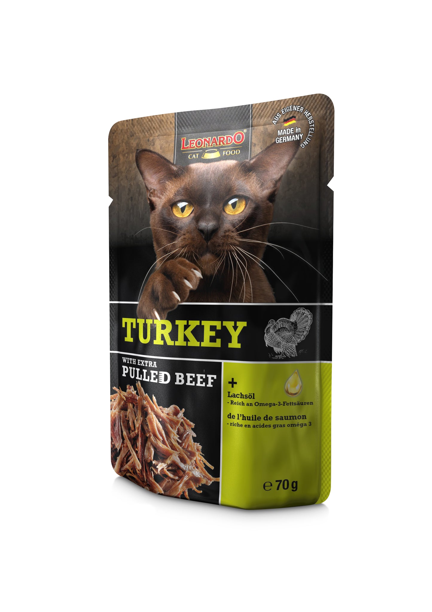 Leonardo Turkey + extra pulled Beef 70g, 16kpl/laatikko